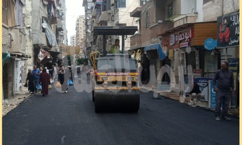 محافظ الإسكندرية يتابع أعمال رصف وترميم 26شارع